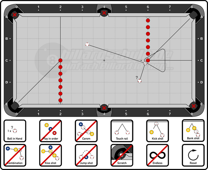 Big Position Drill - 2C-2D8 &amp; 6A2-6C - No Order - 14 Balls