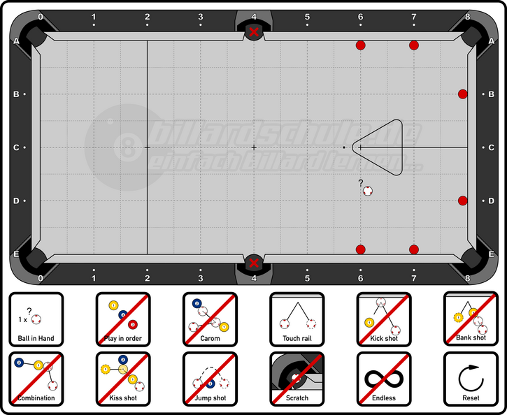 Pool Billiard - PAT Level 1 - 07a - Frozen Rail Drill 1